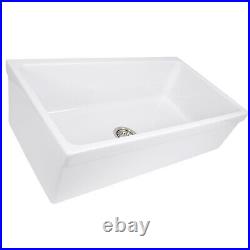 Highpoint Collection 36 Single Bowl Fireclay Sink Made in Italy White Kitchen