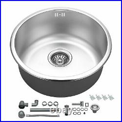 Stainless Steel Inset Kitchen Sink 1.0 Single Bowl Reversible Drainer Plumbing 
