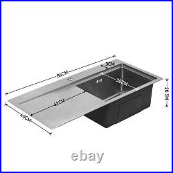 Inset Kitchen Sink Single Bowl Stainless Steel Reversible Drainer Plumbing U