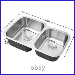 Inset Kitchen Sink Single Bowl Stainless Steel Reversible Drainer Plumbing+Waste
