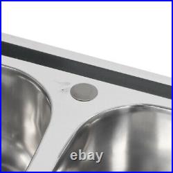 Inset Kitchen Sink Single Bowl Stainless Steel Reversible Drainer Undermount