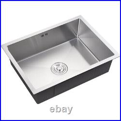 Inset Kitchen Sink Stainless Steel Brushed Handmade Catering Single Bowl Drainer