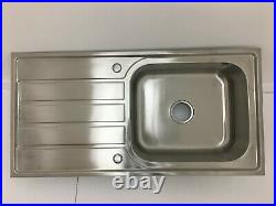 Inset Kitchen Sink with Reversible Drainer, 1000x500mm, Single Bowl, 1mm Thick