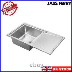 JASSFERRY New Premium 1.2mm Stainless Steel Kitchen Sink Single Bowl 860x500mm