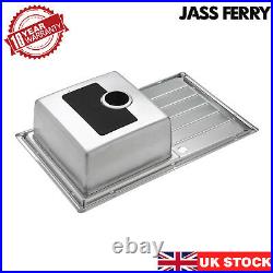 JASSFERRY New Stainless Steel Kitchen Sink Single Bowl Inset Reversible Drainer