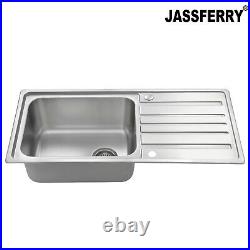 JASSFERRY Stainless Steel Kitchen Sink Large Bowl Reversible Drainer 1000x500mm