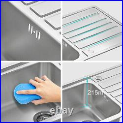 JASSFERRY Stainless Steel Kitchen Sink Large Bowl Reversible Drainer 1000x500mm