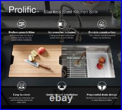 KOHLER 2365-NA Prolific 29 inch Workstation Stainless Single Bowl Kitchen Sink