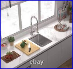KORVO Workstation Kitchen Sink Undermount Single Bowl with WorkFlow Ledge 16 Gau
