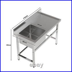 Kitchen Sink Catering Sink Drainer Commercial Single Bowl With Right Platform UK