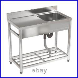 Kitchen Sink Catering Stainless Steel Deep Single Bowls LH Drainer Units & Shelf