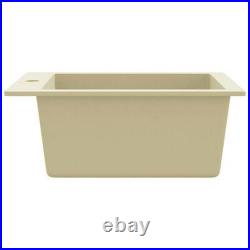Kitchen Sink Single Basin Granite Bowl Overmount Basket Strainer Waste Kit Deep