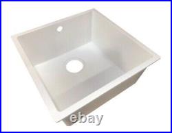 Kitchen Sink Single Bowl Undermount Square White Comite 44 x 44 cm