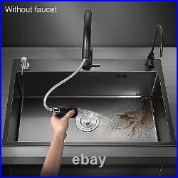 Kitchen Sink Stainless Steel Built-in Single Bowl Sink withPipe & Soap Dispenser