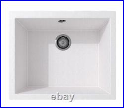 Kitchen Sink White Comite Single Bowl Inset or Undermounted 440mm x 440mm