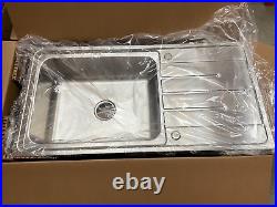 Kitchen Sink with Extra Large bowl Reversible drainer complete with waste kit