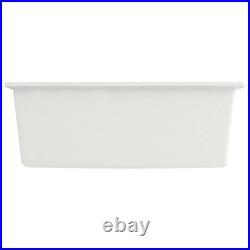 Kitchen Sink with Overflow Hole White Granite Single Bowl Waste Kit