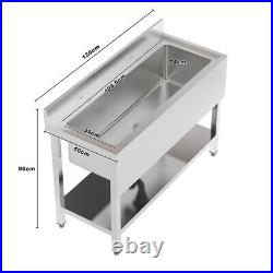 Kitchen Stainless Steel Utility Sink 120cm Long Single Bowl Catering Sink Unit