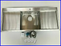 Kitchen modern Top Mount sink, Single bowl with double drainer, L1200 x W510