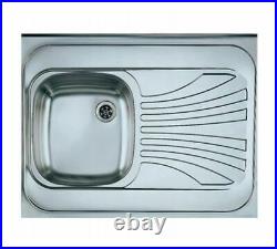 Kitchen sink single bowl with drainer, stainless steel, 800x600, sink in sink