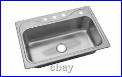 Kohler Sterling 33 Kitchen Sink Southhaven Drop-In 4-Hole Single Bowl Stainless
