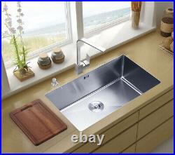 LARGE Handmade Single Bowl Stainless Steel Undermount Kitchen Sink 70x45x22cm