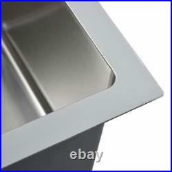 LARGE Single Bowl Stainless Steel Undermount Kitchen Sink 70 x 44 x 20 cm