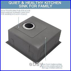 LONHEO Black Kitchen Sink 740x440x200mm Stainless Steel Single Bowl undermount
