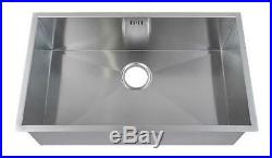 Large 1.0 Bowl Handmade Satin Stainless Steel Undermount Kitchen Sink DS008