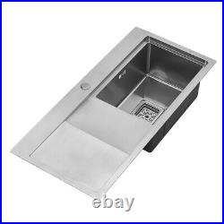 Large Deep Single Bowl Square Stainless Steel Kitchen Sink Undermount/Inset Sink