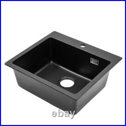 Large Single Bowl Kitchen Sink Inset/Undermount Basin Sinks Stone Resin withWaste
