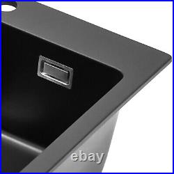Large Single Bowl Kitchen Sink Inset/Undermount Basin Sinks Stone Resin withWaste