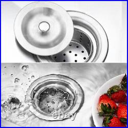Large Stainless Steel Sink Kitchen Single Bowl Sink Wash Hand Basin with Drainer