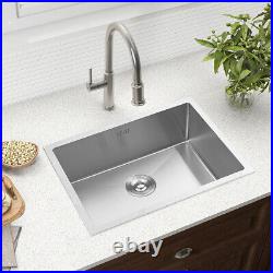 Large Stainless Steel Undermount Kitchen Single Bowl Sink with Plumbing Waste Kit