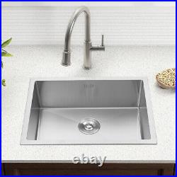 Large Stainless Steel Undermount Kitchen Single Bowl Sink with Plumbing Waste Kit