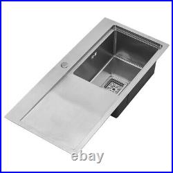 Large Super Deep Kitchen Sink Undermount Single 1 Bowl Left Hand Platform Basin
