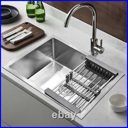 Large Super Deep Single Bowl Square Stainless Steel Kitchen Sink Undermount