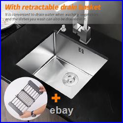 Large Super Deep Single Bowl Square Stainless Steel Kitchen Sink Undermount