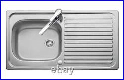 Lesire linear single bowl reversible kitchen sink / mixer tap / waste