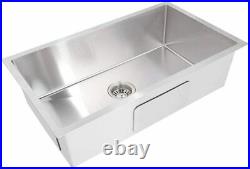 Luxury Stainless Steel Undermount Rectangle Kitchen Sink Single Bowl 760 x 450mm