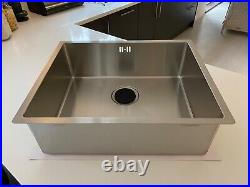MAGNET' SQUARE SINGLE BOWL STAINLESS STEEL INSET/UNDERMOUNT SINK 540mm x 440mm
