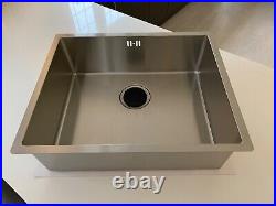 MAGNET' SQUARE SINGLE BOWL STAINLESS STEEL INSET/UNDERMOUNT SINK 540mm x 440mm