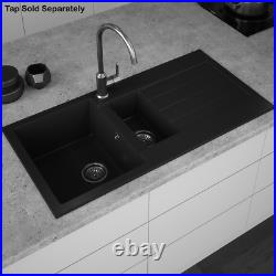 MELIA Black Kitchen Sink 1.0 Single Bowl OR 1.5 Bowl and Half Wastes Reversible