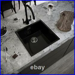 Matt Black- Comite Single Bowl Inset Or Undermounted Kitchen Sink Wastes Inc