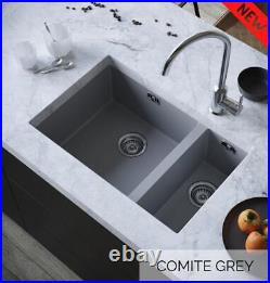 Matt Grey Kitchen Sink INSET OR UNDERMOUNTED Insert Single Bowl Comite Inc WASTE