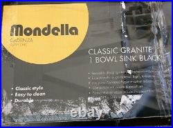 Mondella Cadenza Single Bowl Black Granite Sink NEW