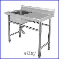 NEW Stainless Steel Commercial Sink Single Bowl Kitchen Catering Prep Table