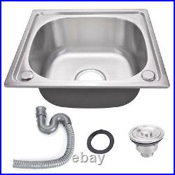 NEW UK Stainless Steel Kitchen Sink Single Bowl Size Includes Full Plumbing Kit
