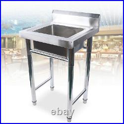 New Commercial Kitchen Stainless Catering Sink Restaurant Wash Table Single Bowl