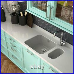 Poalgi Gandia Single Bowl Undermount Kitchen Sink, Metallic Silver 54cm x 44.5cm